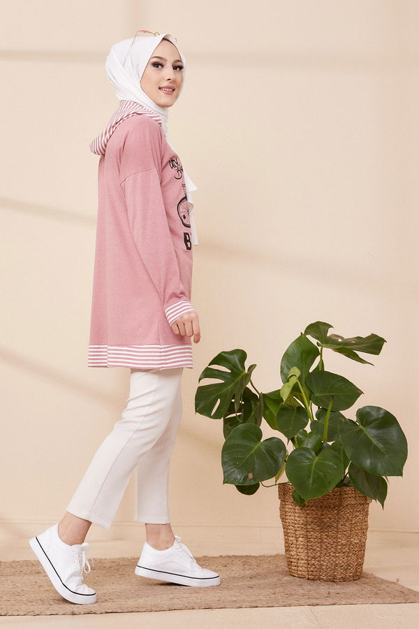 Düz Orta Kadın Pembe SWEAT - 8707 PEMBE