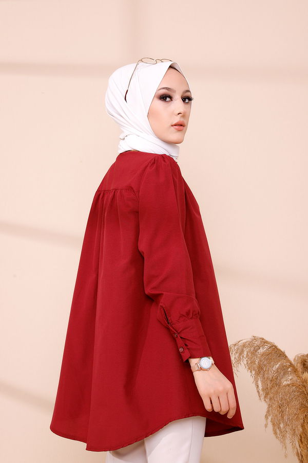 Düz Orta Kadın Bordo TUNIK - 8691 BORDO