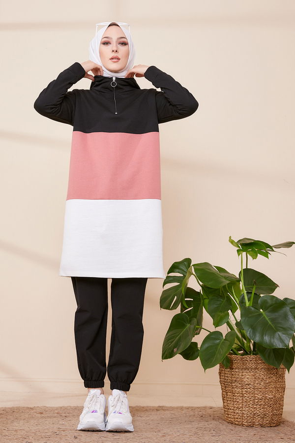 Düz Orta Kadın Pembe TUNIK - 3427 PEMBE