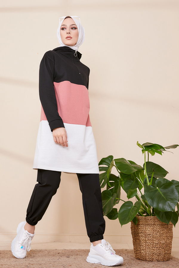 Düz Orta Kadın Pembe TUNIK - 3427 PEMBE
