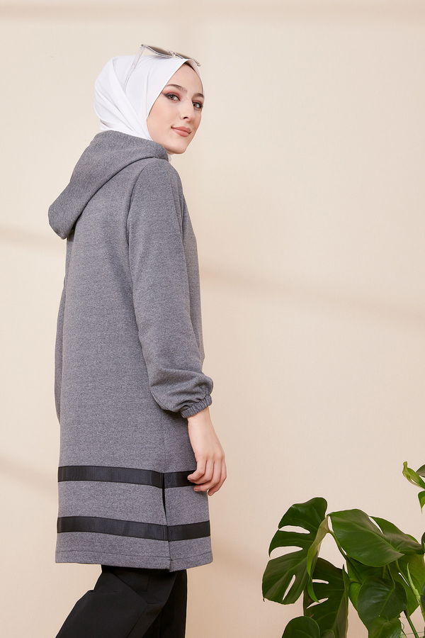 Düz Orta Kadın Gri TUNIK - 3433 GRİ