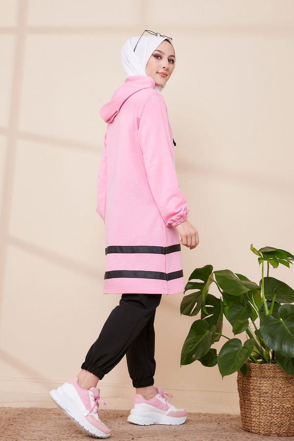 Düz Orta Kadın Pembe TUNIK - 3433 PEMBE