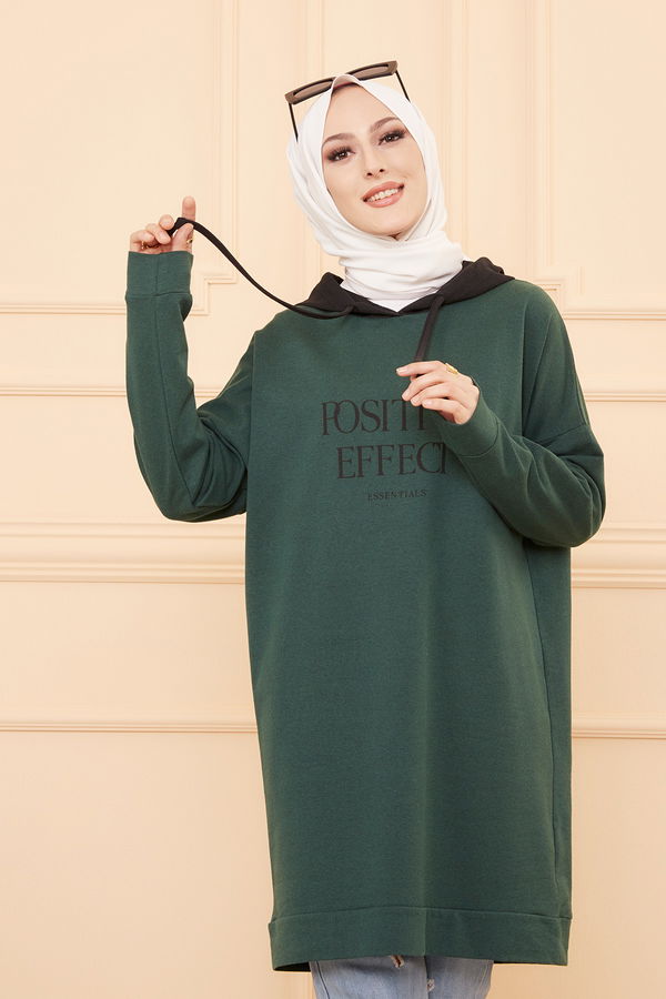 Düz Orta Kadın Yeşil TUNIK - 3403 YEŞİL