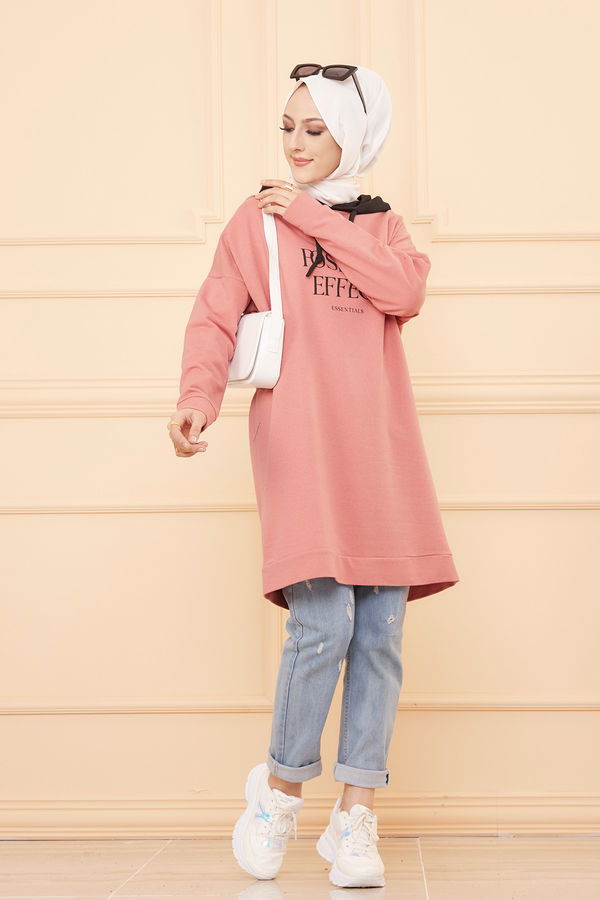 Düz Orta Kadın Pembe TUNIK - 3403 PEMBE