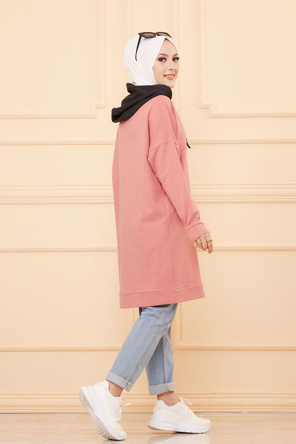 Düz Orta Kadın Pembe TUNIK - 3403 PEMBE