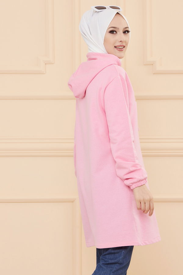 Düz Orta Kadın Pembe TUNIK - 3489