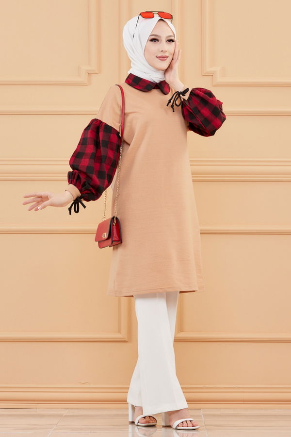 Düz Orta Kadın Taba TUNIK - 3410 TABA