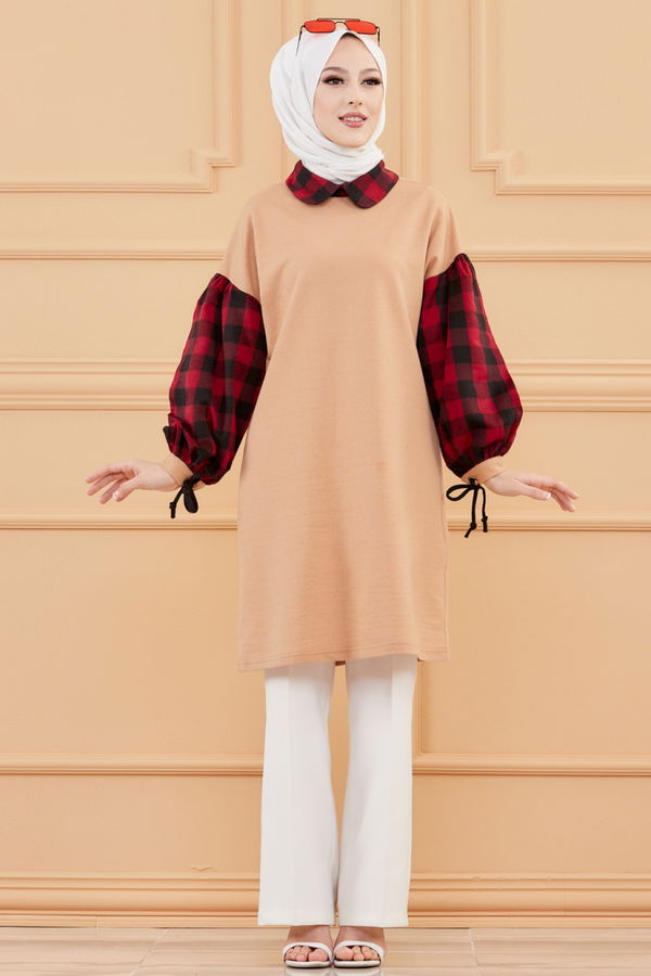 Düz Orta Kadın Taba TUNIK - 3410 TABA