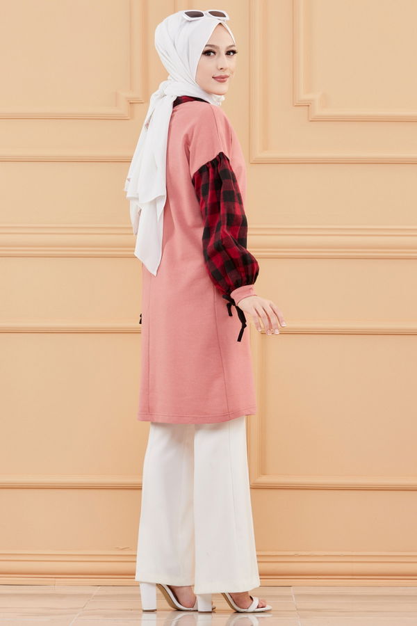 Düz Orta Kadın Pembe TUNIK - 3410 PEMBE