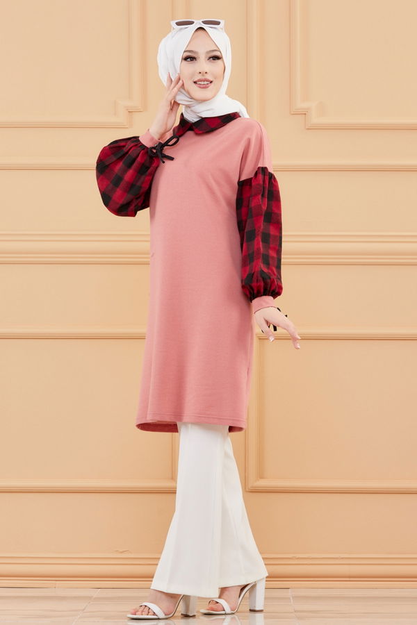 Düz Orta Kadın Pembe TUNIK - 3410 PEMBE