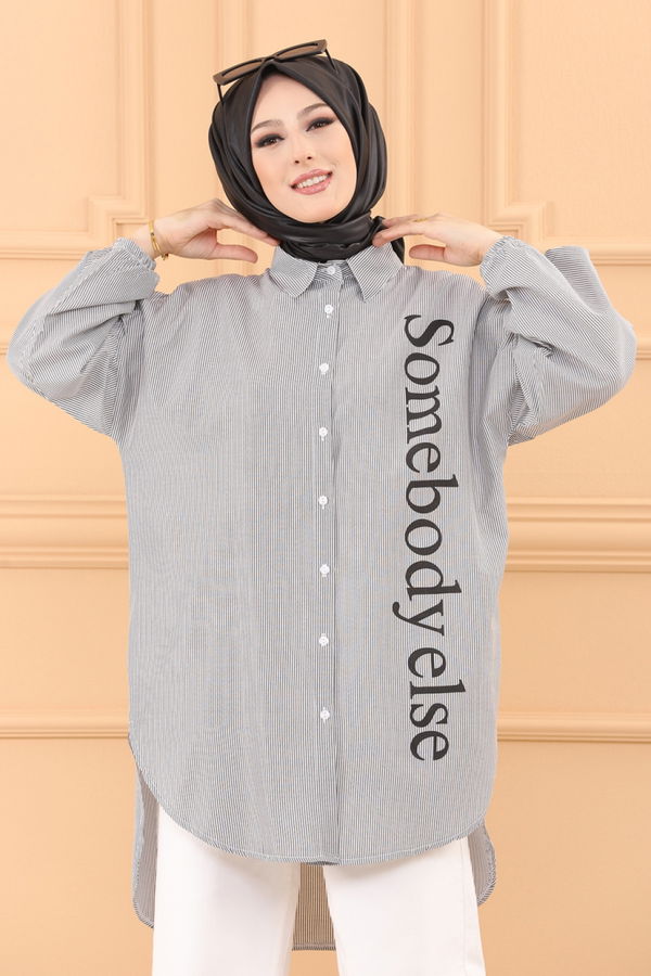 Düz Orta Kadın Siyah TUNIK - 3494