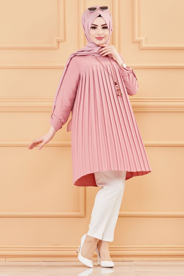 Düz Orta Kadın Pembe TUNIK - 20001