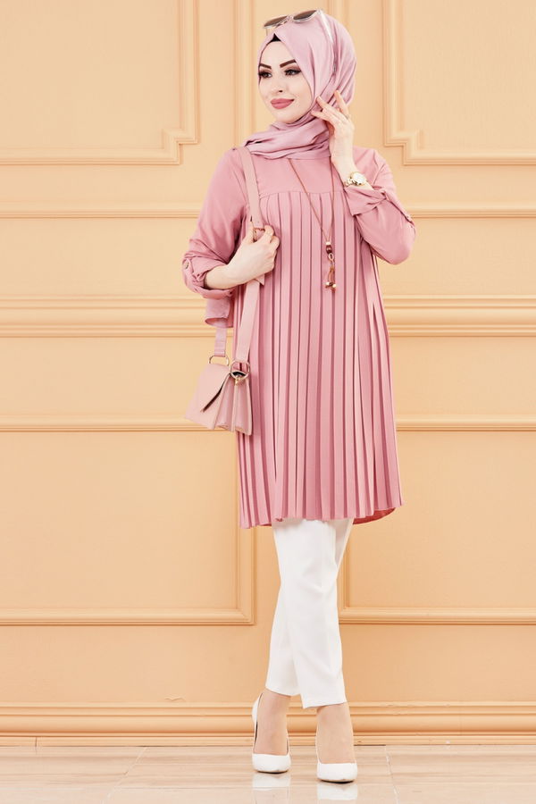 Düz Orta Kadın Pembe TUNIK - 20001