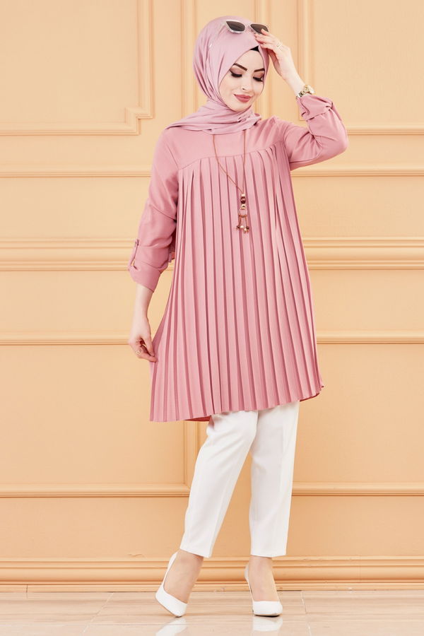 Düz Orta Kadın Pembe TUNIK - 20001