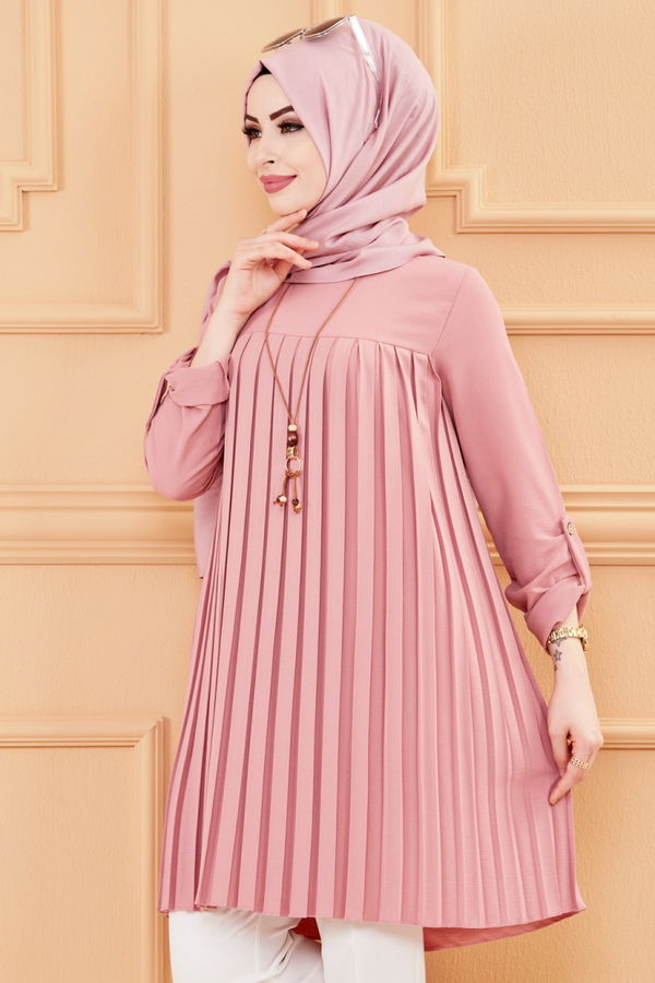 Düz Orta Kadın Pembe TUNIK - 20001