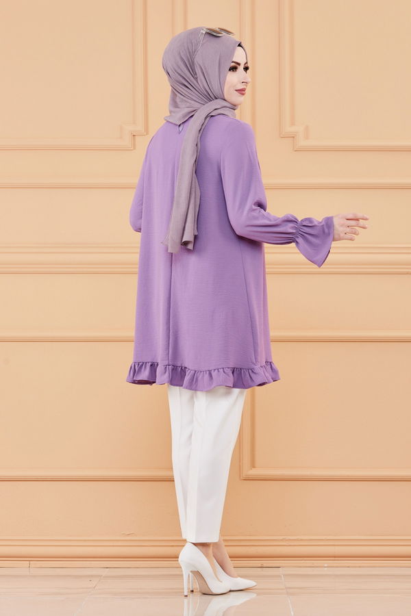 Düz Orta Kadın Lila TUNIK - 20023 LİLA