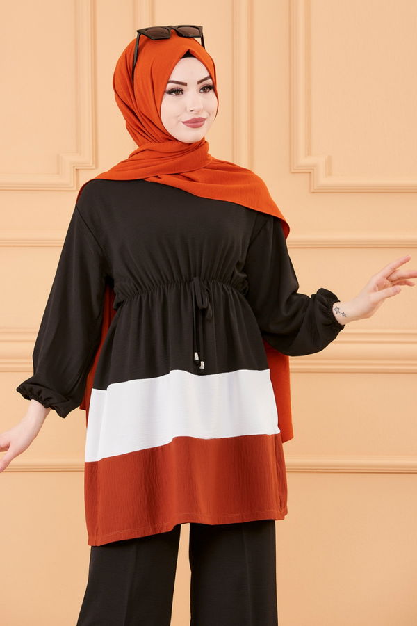 Düz Orta Kadın Siyah TUNIK PANTOLON - 20158
