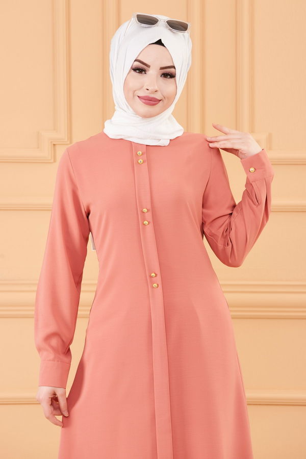 Düz Orta Kadın Pembe TUNIK - 8764 PEMBE