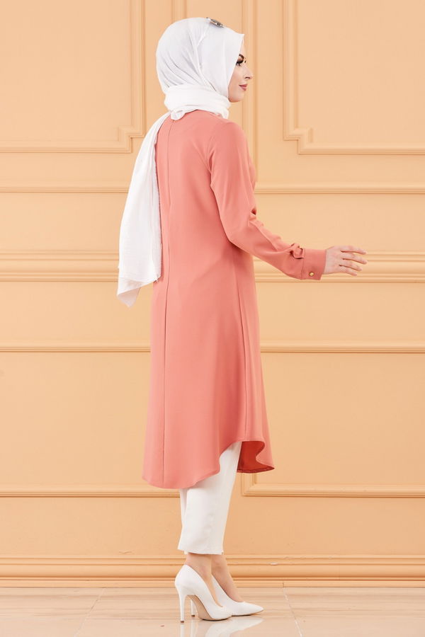 Düz Orta Kadın Pembe TUNIK - 8764 PEMBE