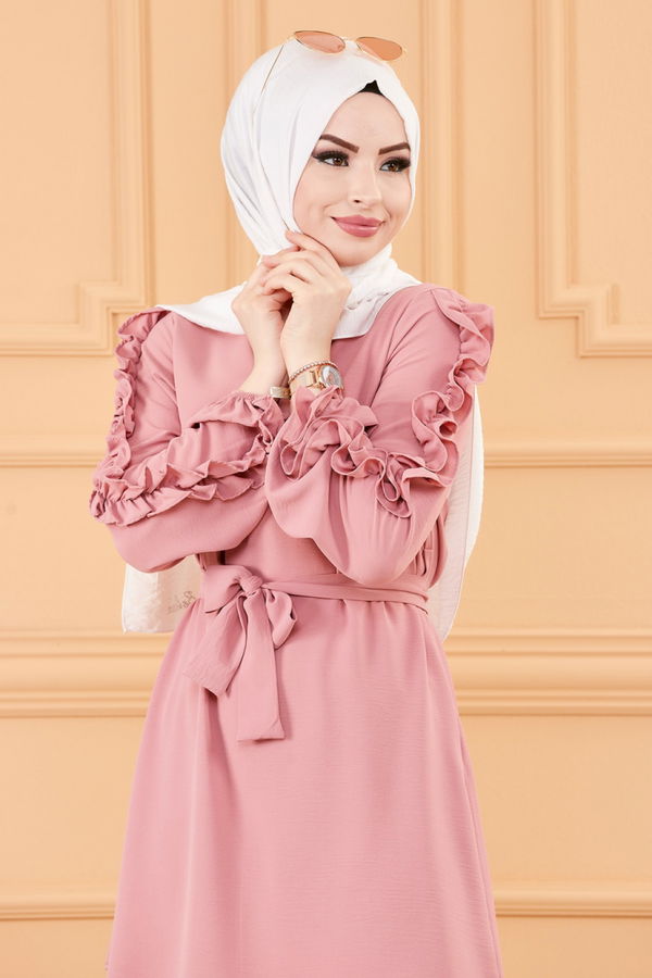 Düz Orta Kadın Pembe TUNIK PANTOLON - 20003 PEMBE