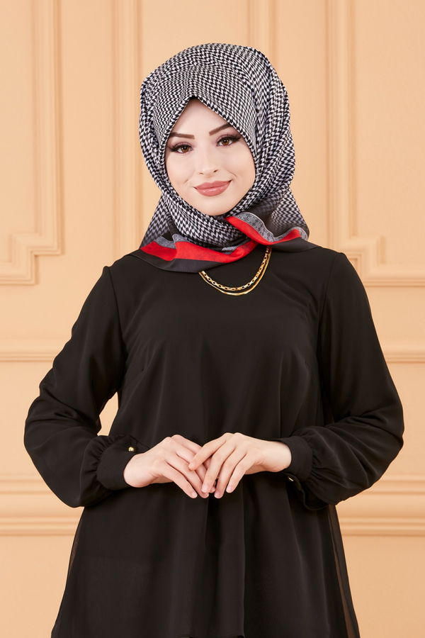 Düz Orta Kadın Siyah TUNIK - 20247