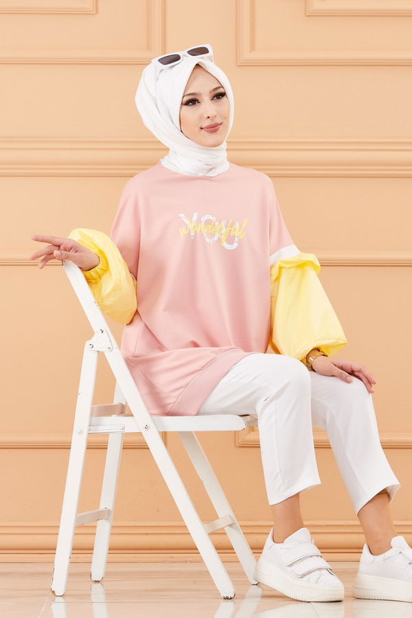 Düz Orta Kadın Pembe TUNIK - 20375