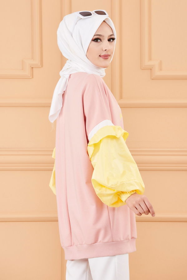 Düz Orta Kadın Pembe TUNIK - 20375
