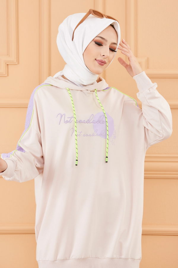 Düz Orta Kadın Bej TUNIK - 20377
