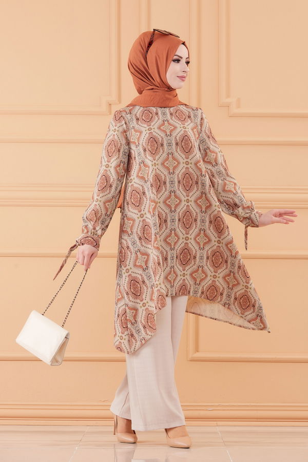 Düz Orta Kadın Kiremit TUNIK PANTOLON - 20550 KİREMİT
