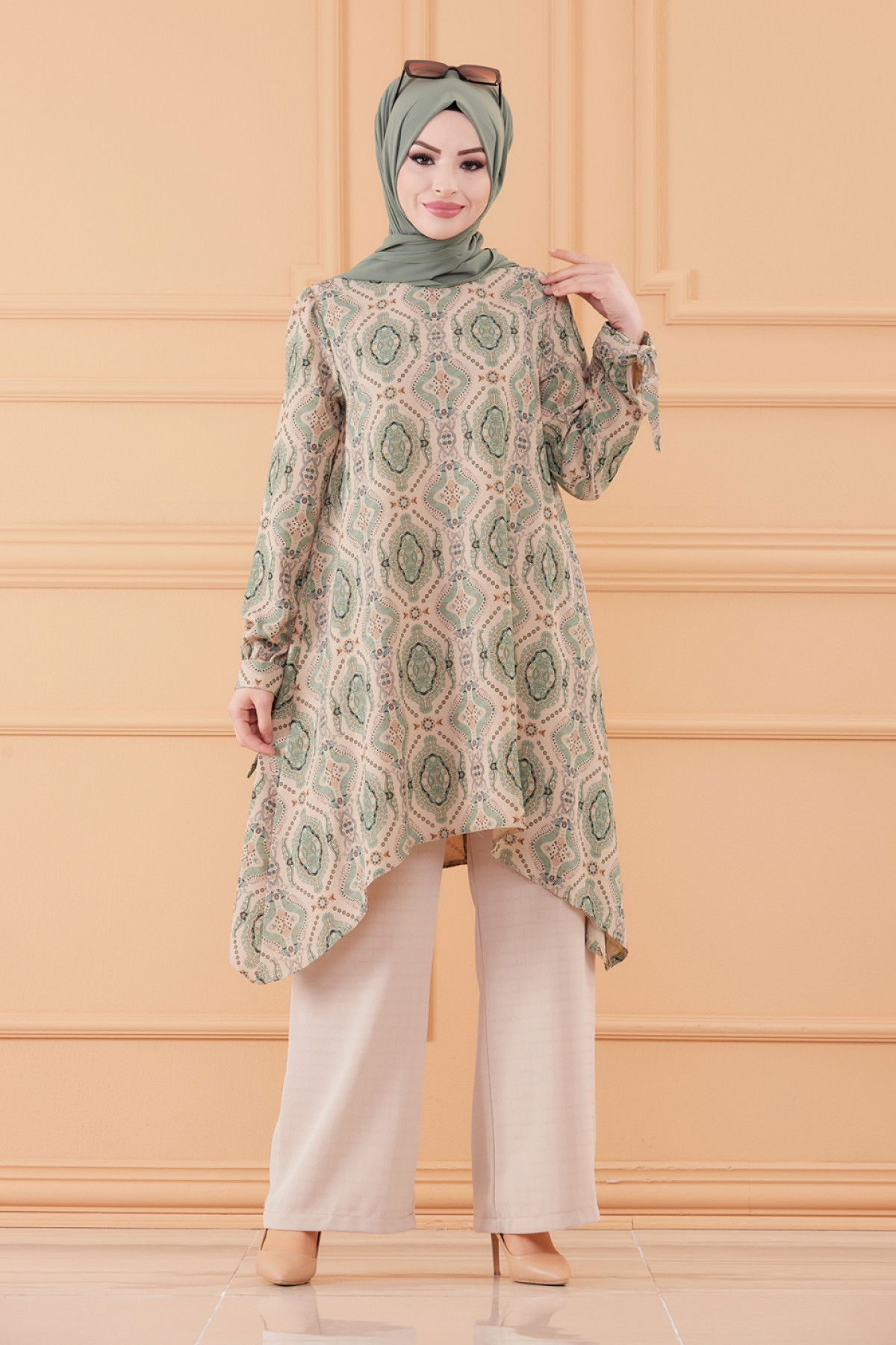 Düz Orta Kadın Yeşil TUNIK PANTOLON - 20550 YEŞİL