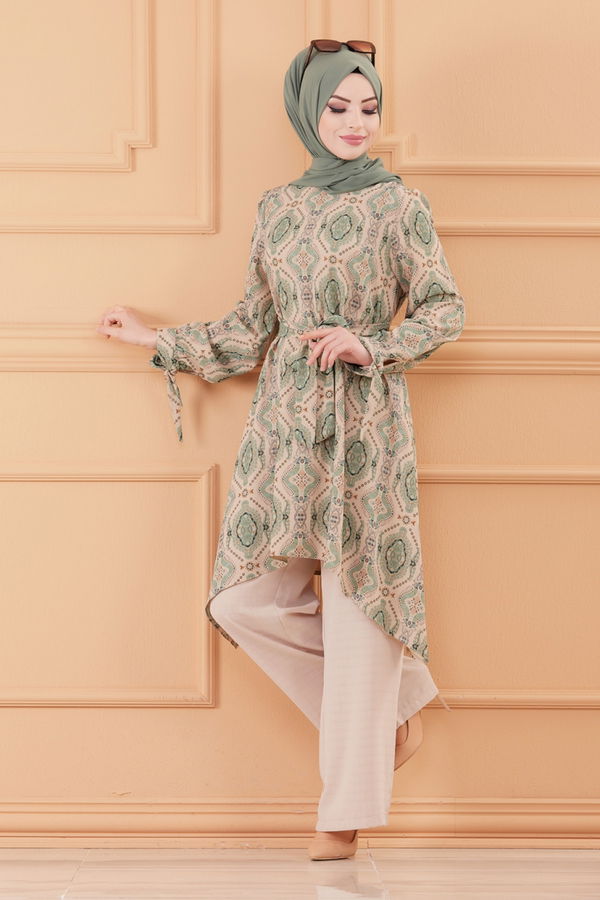 Düz Orta Kadın Yeşil TUNIK PANTOLON - 20550 YEŞİL