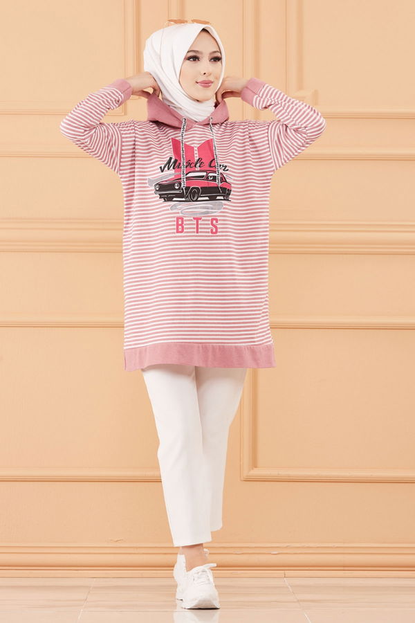 Düz Orta Kadın Pembe SWEAT - 8824 PEMBE