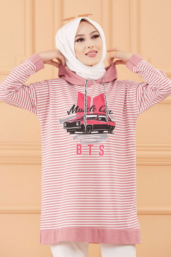 Düz Orta Kadın Pembe SWEAT - 8824 PEMBE