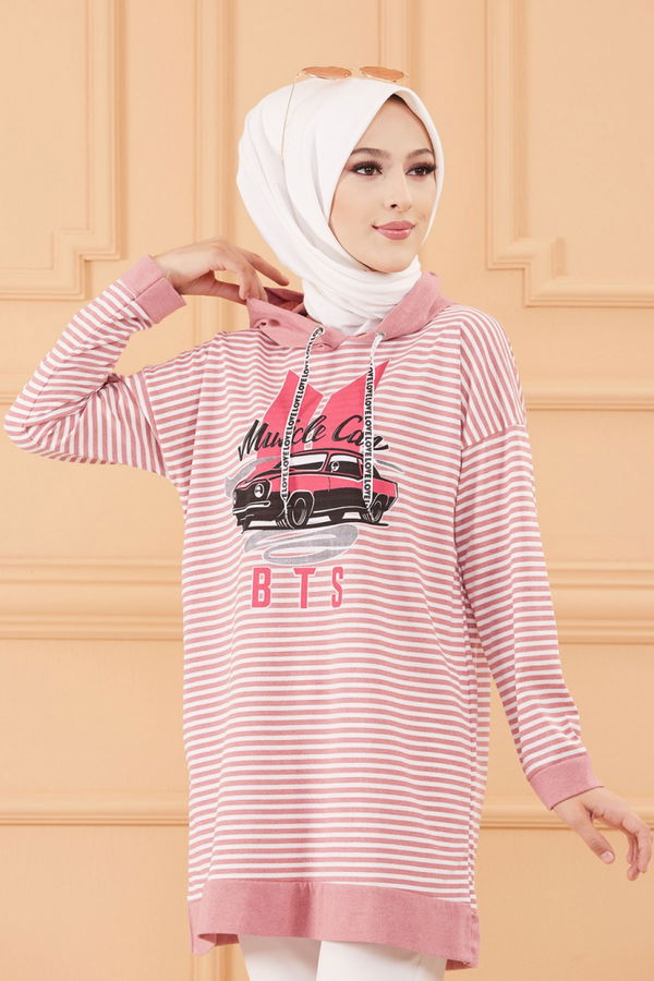 Düz Orta Kadın Pembe SWEAT - 8824 PEMBE