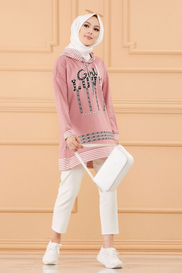 Düz Orta Kadın Pembe SWEAT - 8825 PEMBE