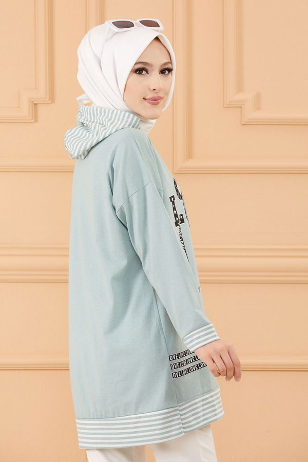 Düz Orta Kadın Yeşil SWEAT - 8825 YEŞİL