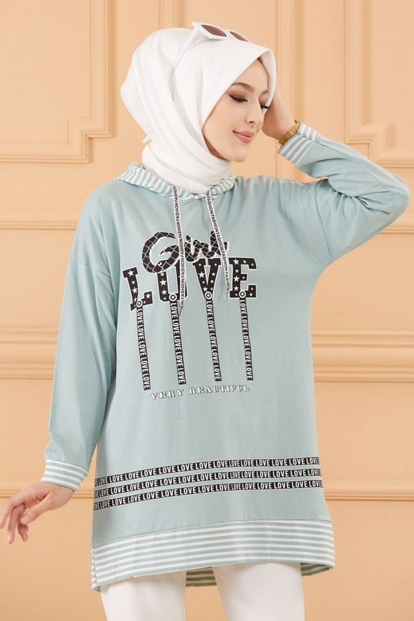 Düz Orta Kadın Yeşil SWEAT - 8825 YEŞİL