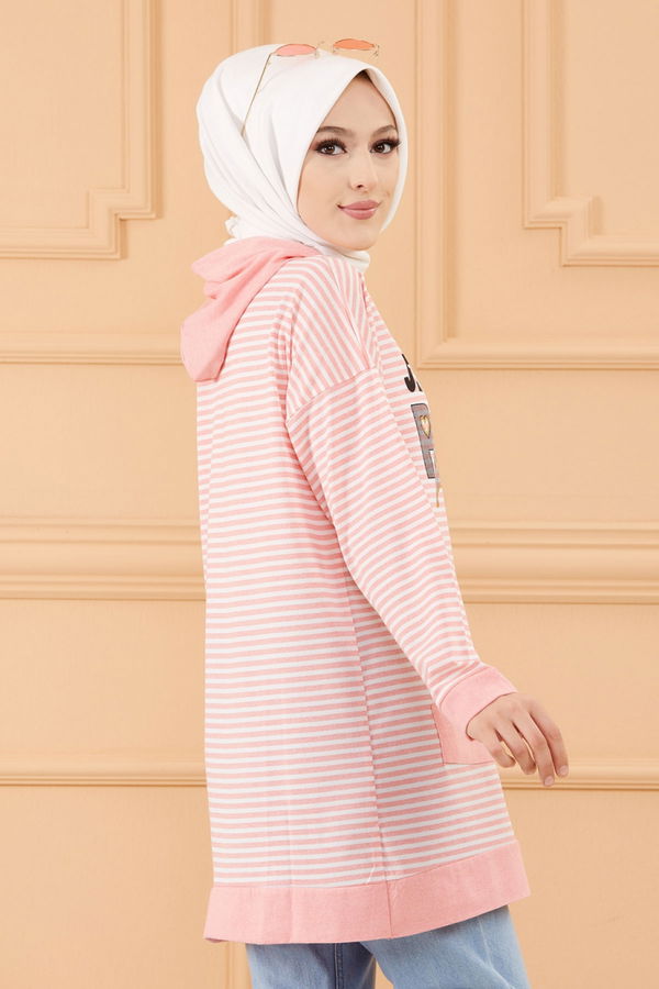 Düz Orta Kadın Pembe SWEAT - 8826