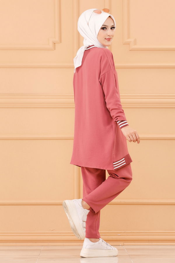 Düz Orta Kadın Pembe TUNIK PANTOLON - 20634