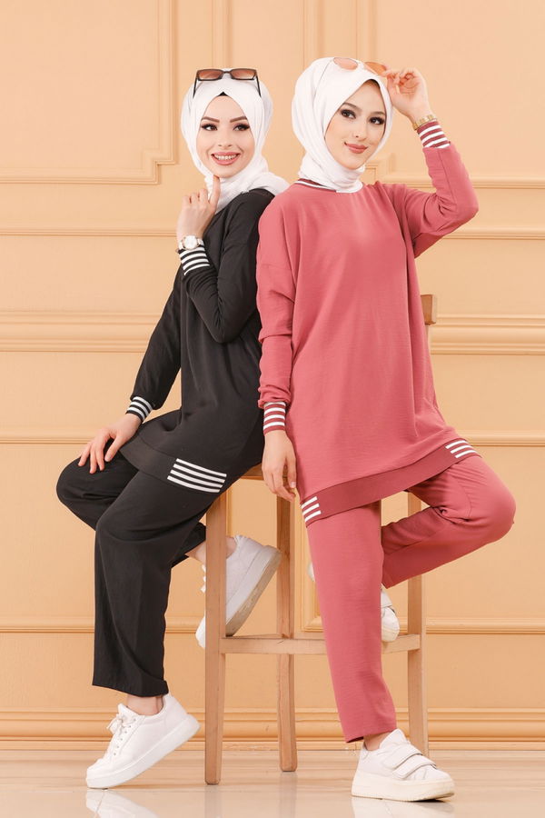 Düz Orta Kadın Pembe TUNIK PANTOLON - 20634