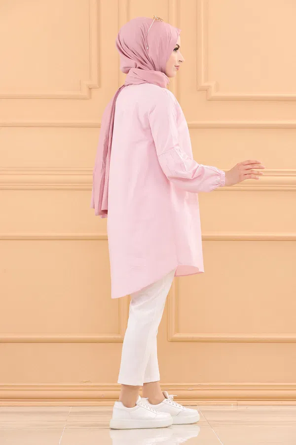 Düz Orta Kadın Pembe TUNIK - 3505