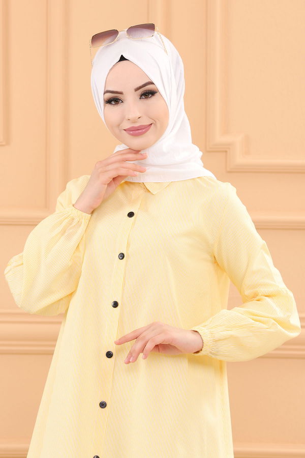 Düz Orta Kadın Sarı TUNIK - 3505 Sarı