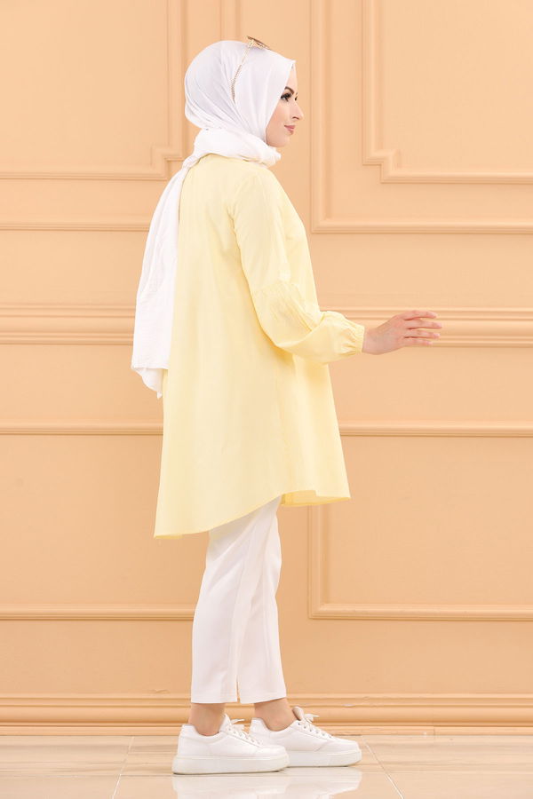 Düz Orta Kadın Sarı TUNIK - 3505 Sarı