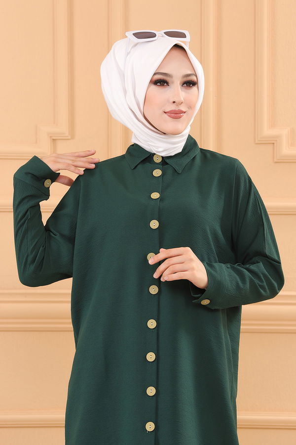 Düz Orta Kadın Yeşil TUNIK - 3493 YEŞİL