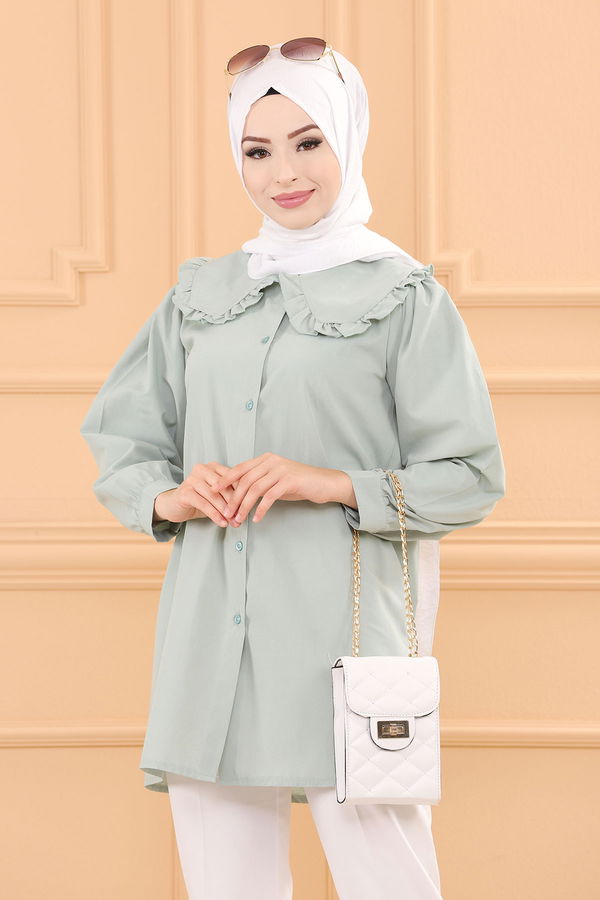Düz Orta Kadın Yeşil TUNIK - 3507 YEŞİL