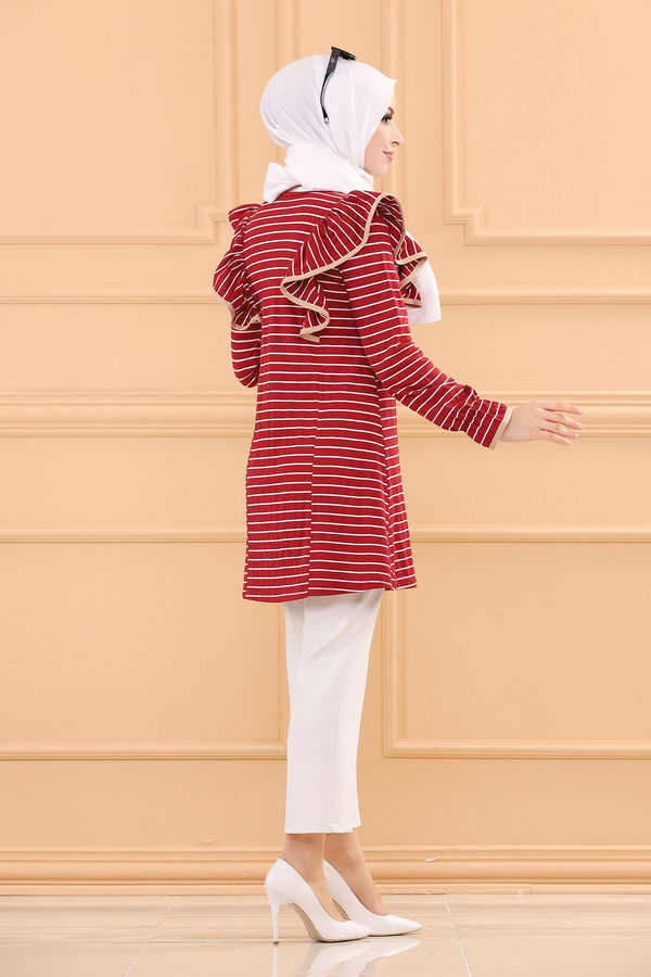 Düz Orta Kadın Bordo TUNIK - 3755 BORDO