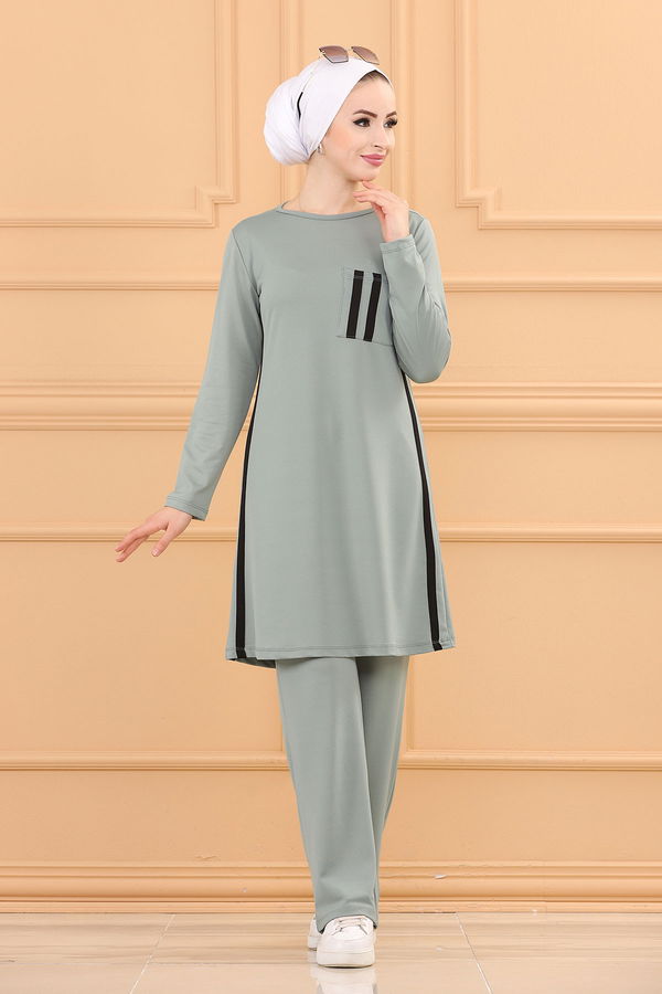 Düz Orta Kadın Yeşil TUNIK PANTOLON - 3751 YEŞİL