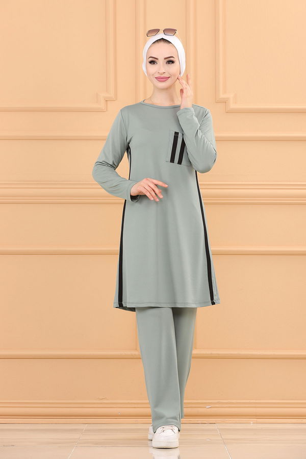 Düz Orta Kadın Yeşil TUNIK PANTOLON - 3751 YEŞİL