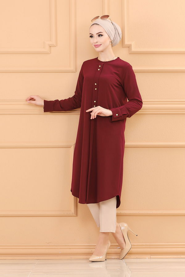 Düz Orta Kadın Mor TUNIK - 3770 MOR