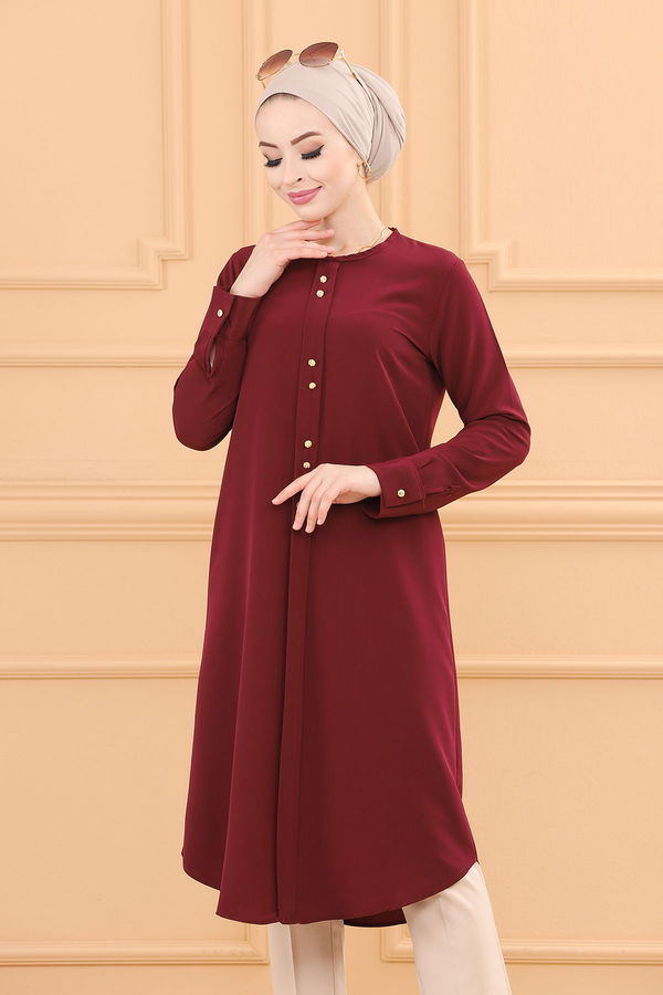 Düz Orta Kadın Mor TUNIK - 3770 MOR